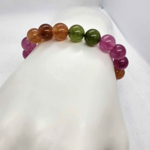 Multi-Color Agate Stretch Bracelet - Picture 1 of 3